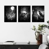 RyounoArt Gothic Wall Art Black and White Skull Butterfly and