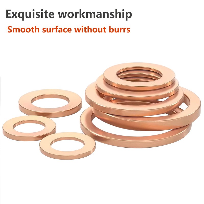 Qrity 20 Pieces Flat Washers Copper Flat Washers Gasket M10
