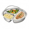 316L Stainless Steel Divided Steamer Tray with Double Handle Portion
