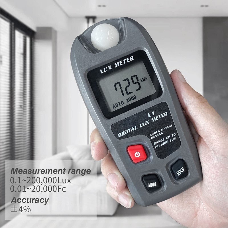 LCD Display Photometer Digital Illuminance Light Meter for Photography Plants