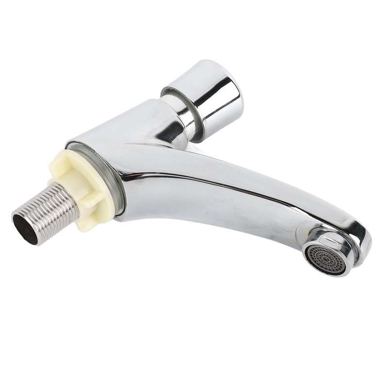 Time Delay Basin Sink Faucet Copper Alloy Push Switch Water