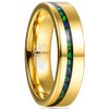 NUNCAD 6 mm Ring Men Women Gold-Plated Ring with Green