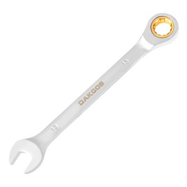 DAKCOS Fixed Head Ratchet Spanner 13mm Ratcheting Combination Wrench Chrome Vanadium Steel