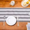 RUSPEPA Table Runner with Black and White Stripe Linen Table