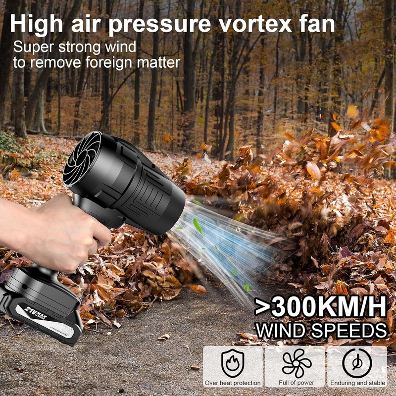 Fostex Cordless Leaf Blower, Handheld Turbo Air Blower with 2