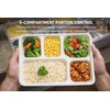 5-Compartment Bagasse Food Trays, 25 Pack, Compostable Sugarcane Fibre