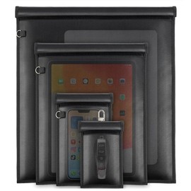 Fireproof & Waterproof Faraday Bag, 4 Counts/set Electromagnetic Pulse Anti-signal Blocker,  Waterproof Pouch Storage Bag for Car Keys, Credit Cards, Mobile Phones, Tablets