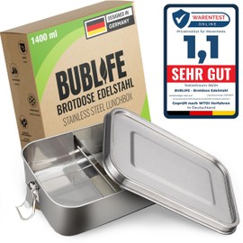 Bublife 1400ml Brotdose, Lunchbox, Brotdose Kinder mit Fächern, Bento Box Kinder, Jausenbox Kinder, Lunchbox Erwachsene, Edelstahl Brotdose mit Fächern, Brotdose Erwachsene