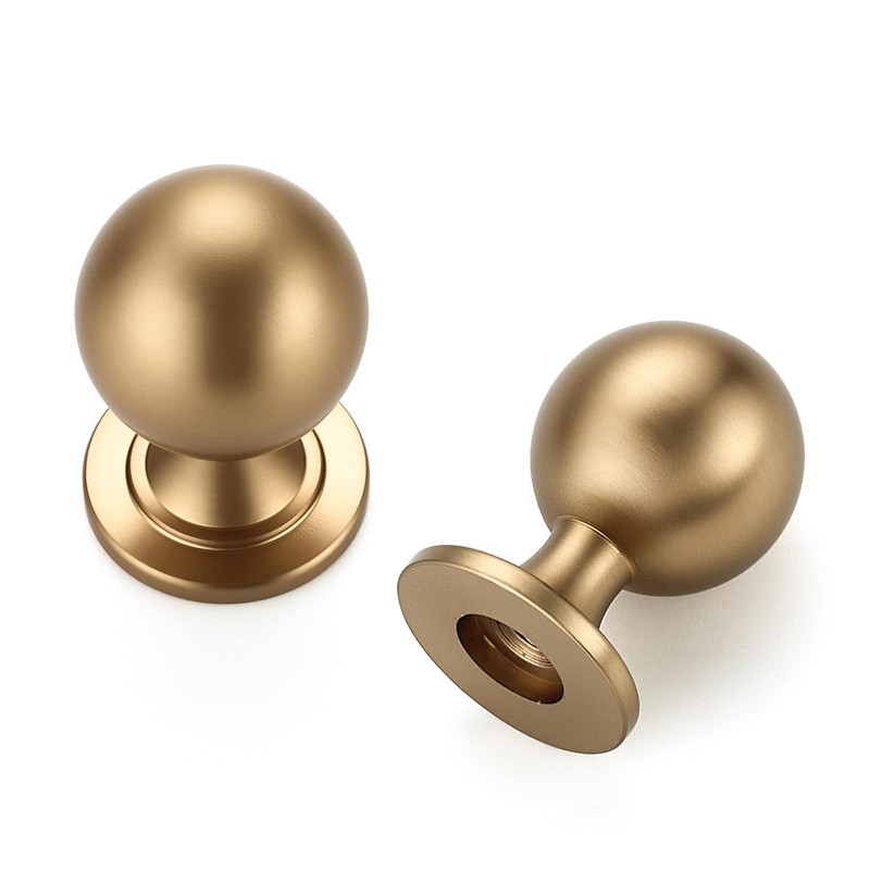 Ravinte Decor 12 Pack Champagne Bronze Cabinet Knobs, Round Ball