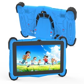 YATIOM 7 Inch Android 15 Kids Tablet, 10GB RAM 64GB ROM, 1TB Expandable Storage, Eye Protection Screen, Parental Control, Dual Camera, 5G WiFi Bluetooth, Tablet for Kids, Gift for Toddlers(Blue)
