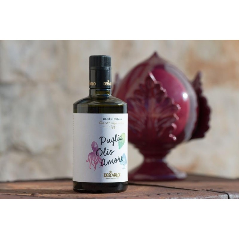 De Carlo. Puglia Olio Amore. Olio di Puglia. Extra Virgin