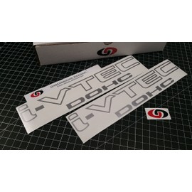 UNDERGROUND DECALS ORIGINAL PRODUCT I VTEC DOHC 12" (Pair X2) Vinyl Decal Sticker Import Tuner Metallic Silver
