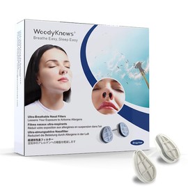 WoodyKnows ultra-atmungsaktive Nasenfilter, Hilfe bei saisonalen Allergien und Stauballergien (Schmal, XL, 3 Nasenfiltern + 12 Ersatzfiltern)