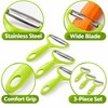3-Piece Wide-Mouth Vegetable Grater Set with Stainless Steel Blades for