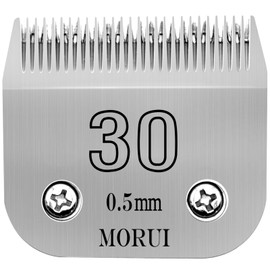 morui 30 Cut Length 1/50"(0.5mm) Detachable Pet Dog Clipper Blades UltraEdge Series Clipper Blades for Dog Grooming Compatible with Most Andis,Oster A5 Wahl KM Series Clippers