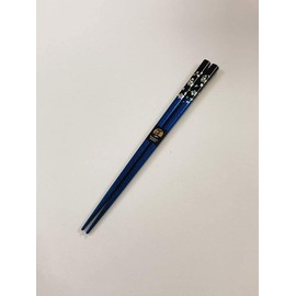 Chopsticks, Silver Cherry Blossoms, Blue, Design, Paulownia Box, Wrapping, Grandpa Present, Gift, Birthday, Respect for the Aged Day, G