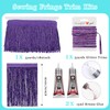 Yhsheen Purple Glittery Fringes, 5 Yards X 4 Inch Fringe