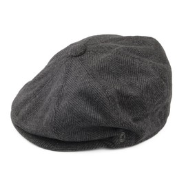 Jaxon & James Herringbone Newsboy Cap - Charcoal L