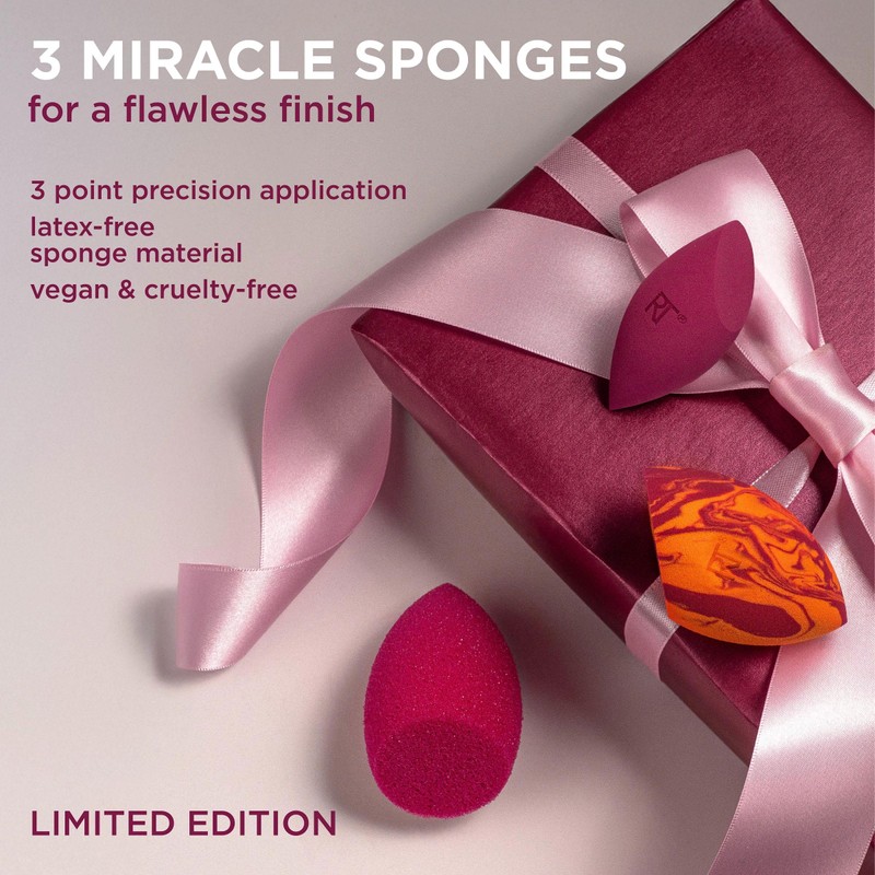 Real Techniques Makeup Sponge Superstars Gift Set, 3 Piece Holiday