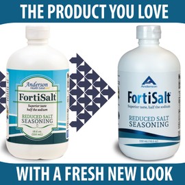 Anderson FortiSalt – Unrefined Mineral Sea Salt, Award Winning Taste, Sustainable Gourmet Salt, Real Salt Taste, Low Sodium 550 mL