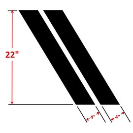 Clausen's World 4 Inch Fender Hood Hash Mark Bars Vinyl Rally Racing Stripes, Fits Challenger, Both Sides, Green