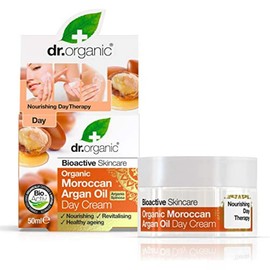 Dr Organic Moroccan Argan Oil Day Cream, Moisturising, Normal & Dry Skin, Natural, Vegan, Cruelty-Free, Paraben & SLS-Free, Plastic Free, Organic, 50 ml