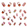 Spring Summer Press on Nails Medium Coffin Fake Nails Colorful