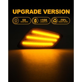 NEIFILES LED Side Marker Lights Compatible with Jeep Wrangler TJ 1997-2006 Turn Signal Light Amber Smoked Lens Pack of 2