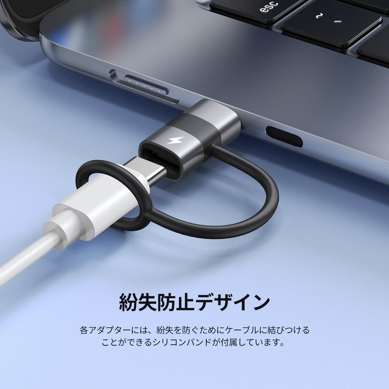 Lightning Type C Converter 2-Piece Set 60W 3A Fast Charging,