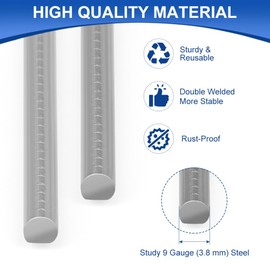 12 Pack Heavy Duty Metal H Frame Wire H Long Stakes, 30'' x 10'' Yard Sign Stake for 4mm Corrugated Signs