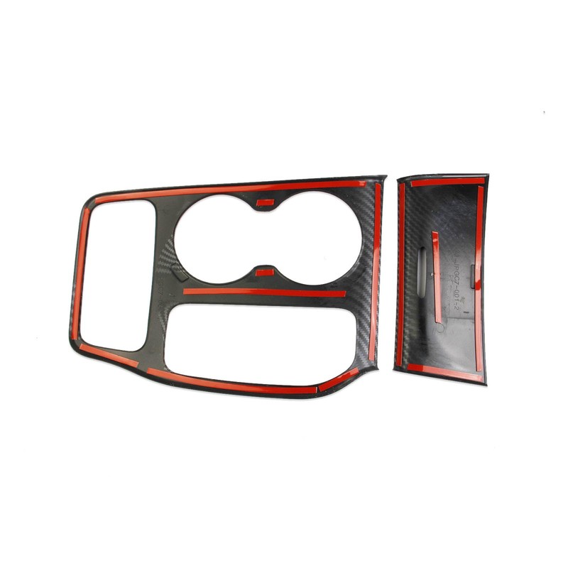 crosselec Carbon Fiber Center Console Gear Shift Panel Cup Holder