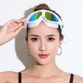 ZSZY Swim Goggles, Swimming Goggles, For Adults, Children, Clear, Wide Field of View, Leak Prevention, Anti-Fog, UV Protection, Adjustable Belt, For Beach, Beach, Beach, Swimming, Underwater, Unisex