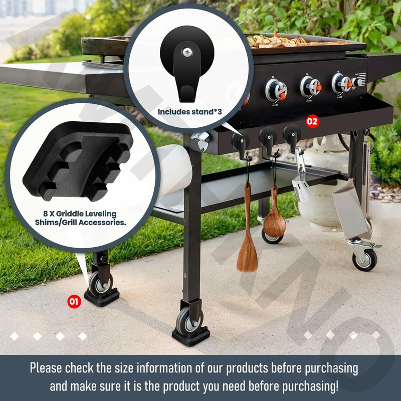 8 Pack Griddle Leveling Shims/Grill Accessories Compatible with Black st-one