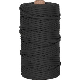 550 Paracord Military Type III 7 Strand Rope Utility Cord Roll Tube 300 Feet USA Made - Black