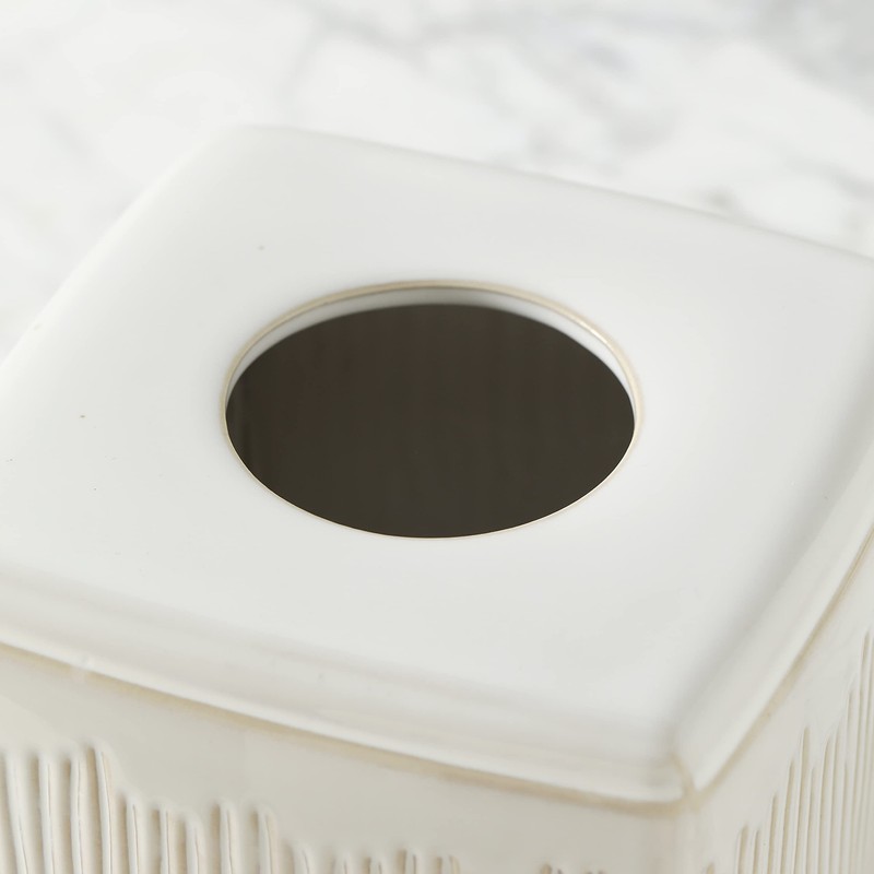 Motifeur Bathroom Accessories - Ceramic Tissue Holder, Decorative Square Tissue