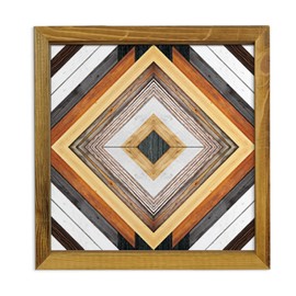 CAKIROTS Western Bedroom Wall Decor Geometric Polygon Pattern Collage Abstract Shapes Modern Art Boho Framed Wall Art For Living Room, Bedroom and Office 12x12 Inch