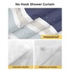 EwdeWwo No Hook Striped Shower Curtain with Snap in Liner,