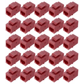 sourcing map 25 Pack RJ45 Ethernet Coupler, Female to Female Cat6 Coupler Ethernet Extension Adapter Network Connector for Cat6/Cat5e/Cat5,Red