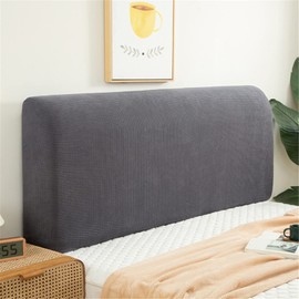 FANSU Headboard Cover for Single Double King Size Bed, Polar fleece Dustproof Headboard Wrap, Stretch All-Inclusive Bed Head Protector Cover Modern Bedroom Decoration (Dark gray,120cm)