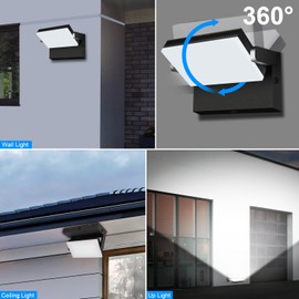 ledmo 150W Outdoor LED Wall Pack Full 360 Rotation Exterior Porch Light 21000lm 5000k Modern Security Commercial Wall Mount Fixture for Yard House Garage Patio
