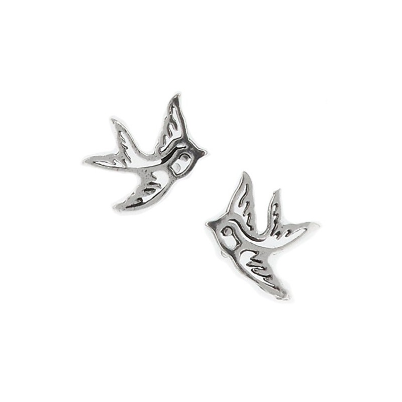 Touch Jewellery 925 Sterling Silver Swallow Stud Earrings