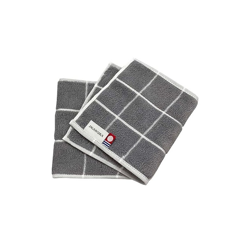 Imamura Imabari Towel, Half Handkerchief, Set of 2, Gray, Approx.