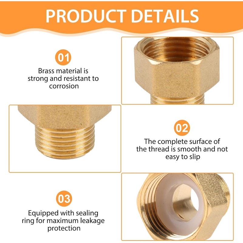 TA-VIGOR 2Pcs Reducer Adapter, 1/4 NPT x 1/4 NPT Brass
