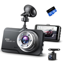 Lelilu Dash Camera, Front and Rear Camera, 2023, 3 Megapixels, 1296P Full HD, 170° Ultra Wide Angle, Sony Sensor, HDR/WDR Image Correction Technology, 3-inch LCD Screen, Countermeasure against LED