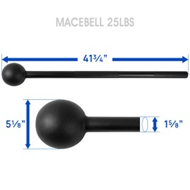 Yes4All Steel Mace Bell for Strength Training, Shoulder, Grips & Forearms Workouts - 25 Pounds