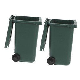 OSALADI 2pcs Mini Desktop Wastebasket Stylish Office Trash Can with Lid Plastic Mini Bin for Home Office for Waste and Small Items Storage
