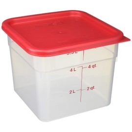 Cambro 6SFSPP190 CamSquare Storage Container, Translucent, 6 qt with Lid