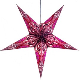 Farolillos de papel morado con estrellas, Moderno, Lavender Obsession Paper Star Lantern With 12 Foot Power Cord Included