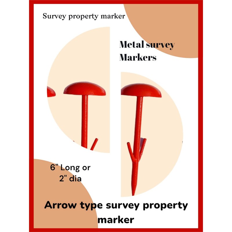 NsyStake 6 Pack Orange Survey Markers in Metals/Survey Stake/Property Marker/Ground