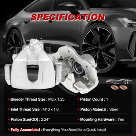 UNITHUB Front Brake Caliper Kit Right + Left Assembly w/Bracket 19203817 19203816 Compatible for Ford Focus 2.0L 2.3L 2004 2005 2006 2007 (Set of 2)